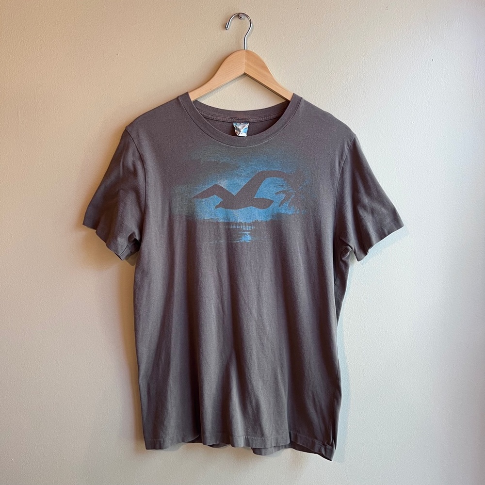 Y2K Vintage Hollister Bird & Pier Brown Short Sleeve T-Shirt Medium M